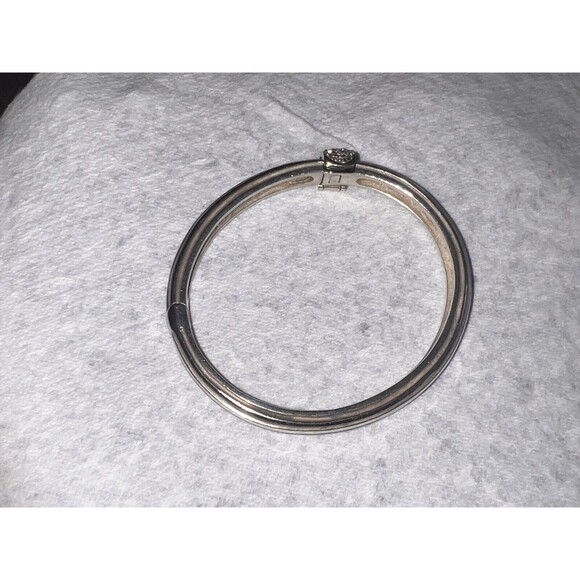 Slane & Slane Sterling Silver Diamond In 10k Gold Clasp Hinged Bracelet 43 G - Picture 15 of 16